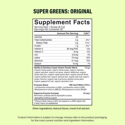 Super Greens: Best All-Natural Greens Powder for Daily Health